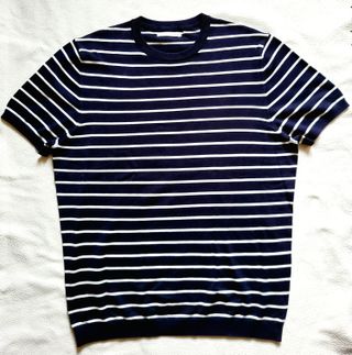 T-shirt in Maglia mezza manica rigata viscosa Tg.L