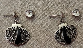 Orecchini in argento a forma di conchiglia