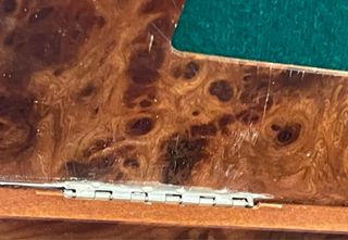 Scatola gioco vintage Acca legno e argento