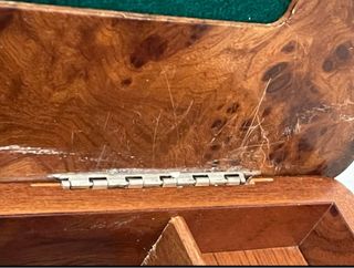 Scatola gioco vintage Acca legno e argento