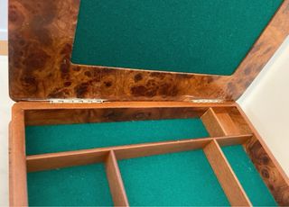 Scatola gioco vintage Acca legno e argento