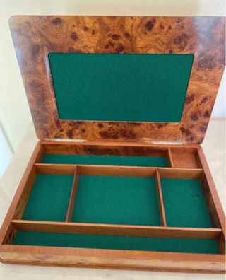Scatola gioco vintage Acca legno e argento