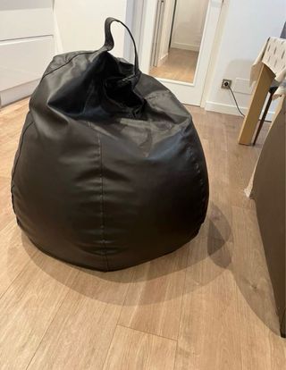 Puff in pelle sintetica marrone, quasi nuovo