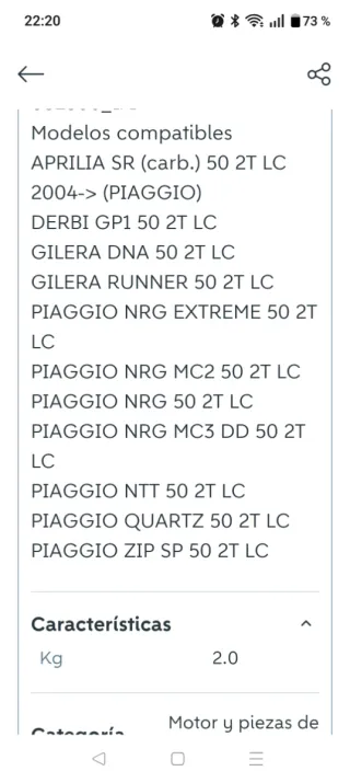 Grupo 74cc Piaggio Gilera Runner