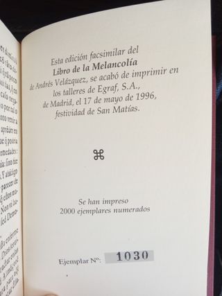 Libro de la Melancholia