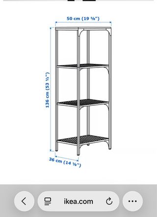Estantería Metálica Negra y Madera Ikea FJÄLLBO