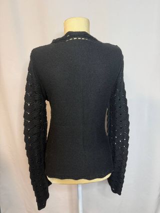 Jersey negro calado y lana Marella (Talla S)