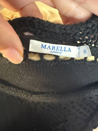 Jersey negro calado y lana Marella (Talla S)