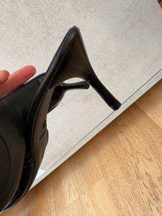 Scarpe Slingback Nere con Fiocco