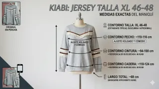 Jersey Kiabi Talla XL Gris y Marrón