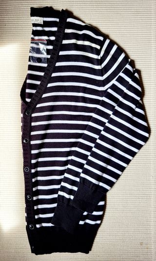 Cardigan ZARA 100% Cotone - Righe bianco/nero Tg.L