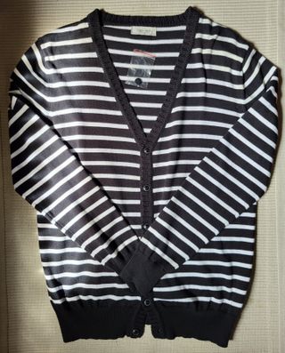 Cardigan ZARA 100% Cotone - Righe bianco/nero Tg.L