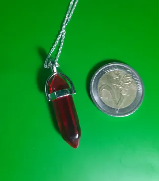 Colgante Péndulo Prisma Rojo y Plateado