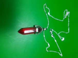 Colgante Péndulo Prisma Rojo y Plateado