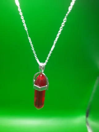 Colgante Péndulo Prisma Rojo y Plateado