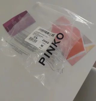 Cinturón Pinko Negro Hebilla Pájaros Dorado