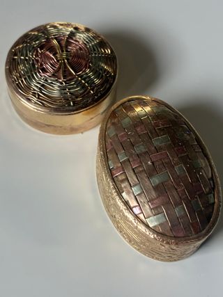 Scatoline vintage artigianali in ottone/rame