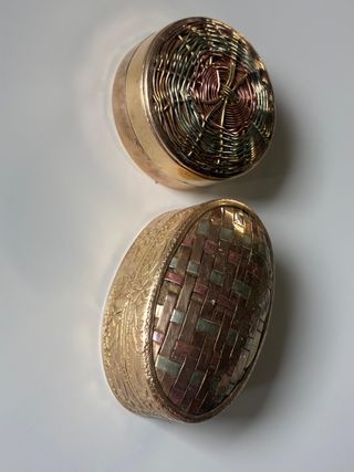 Scatoline vintage artigianali in ottone/rame