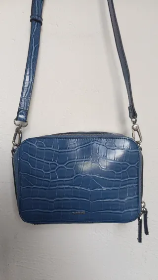 Bolso Parfois azul efecto piel cocodrilo