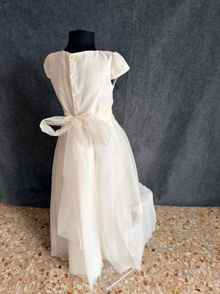 Vestido Comunión Beige/Blanco Bordado
