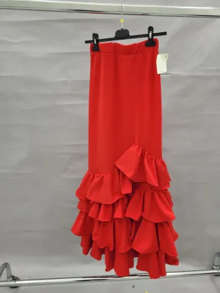 Falda flamenca roja volantes