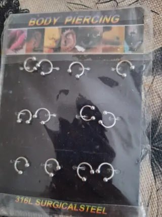 Pack 12 Anillas Piercing Acero Quirúrgico