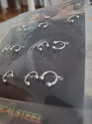 Pack 12 Anillas Piercing Acero Quirúrgico