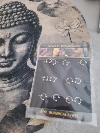 Pack 12 Anillas Piercing Acero Quirúrgico