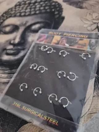 Pack 12 Anillas Piercing Acero Quirúrgico