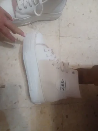 Botines blancos y rosas mujer