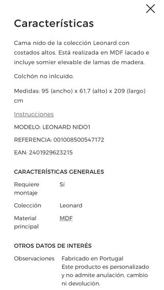 Cama nido individual de madera blanca