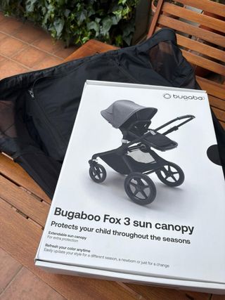Bugaboo Fox 3 Negro Chasis Gris