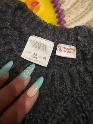 Jersey Zara Niña Gris Talla 2-3