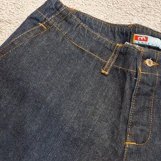 Jeans donna a PALAZZO vita media Dark wash Vintage