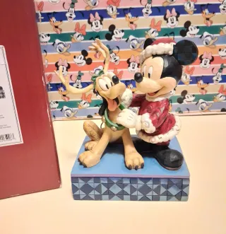 Mickey y Pluto Navidad Jim Shore