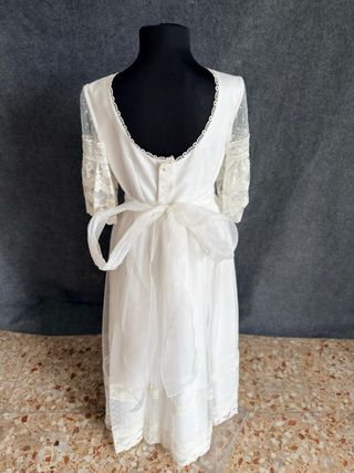 Vestido Comunión Blanco Flores Cinturón