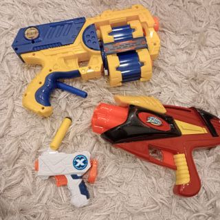 Lote 3 pistolas de plástico tipo Nerf