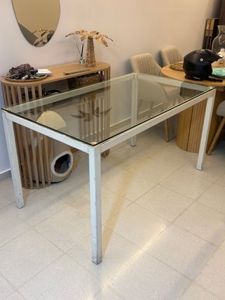 Mesa Comedor Cristal y Metal