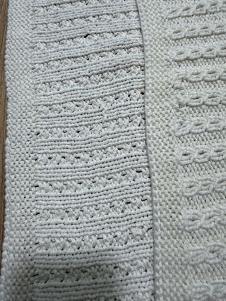 Mantita en crochet fantasía con relieve y calados