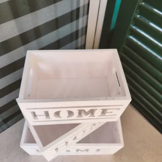 Set 3 Cassette Legno HOME