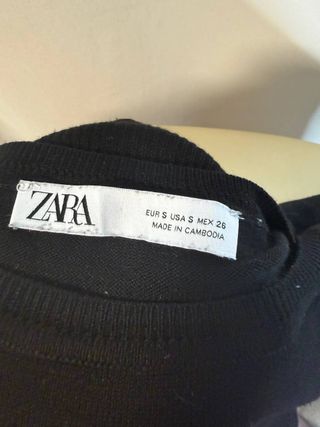 Jersey Zara punto fino negro Talla S