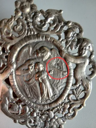 Medallón Ángel de la guarda de plata maciza