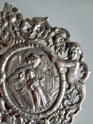 Medallón Ángel de la guarda de plata maciza