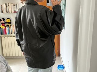 Chaqueta cuero vintage negra