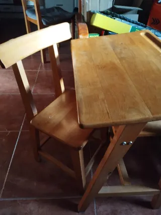Mesa Pupitre infantil vintage madera
