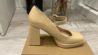 Zapatos tacón plataforma nude talla 40