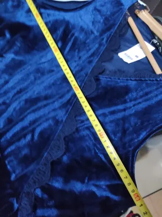 Vestido aterciopelado Azul sin mangas T.XXL