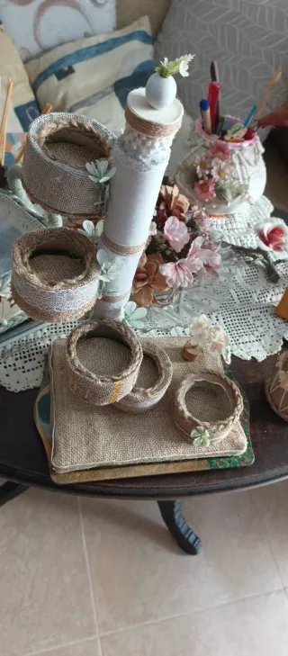 Joyero Organizador Escritorio Beige/Oro