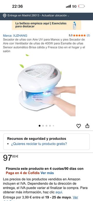 Secador de uñas XJZHANG UV 400W