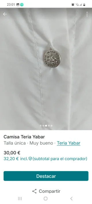 Camisa Teria Yabar blanca volantes